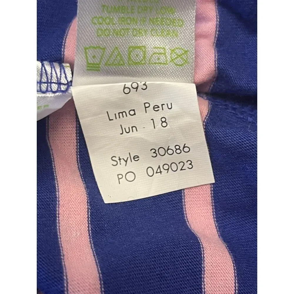 LILLY PULITZER T-Shirt DRESS COASTAL SHELL STRIPE $98‎ XS Preppy Beachy